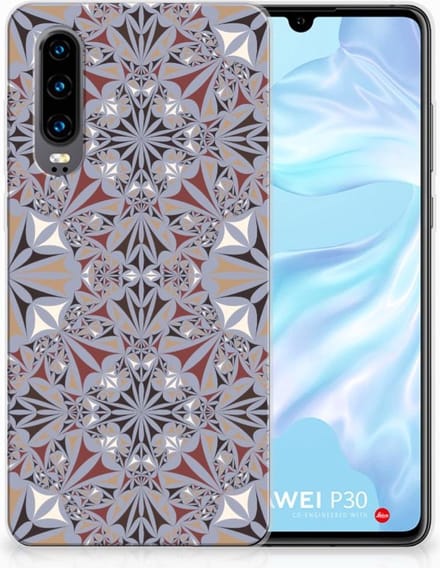 Huawei P30 TPU Siliconen Hoesje Flower Tiles