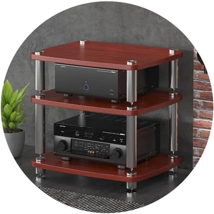 HIFI Audio Kabinet - Streaming Apparaten Rack - Componenten Organiseren - Schokabsorberende Voeten - 57 Centimeter - Bruin