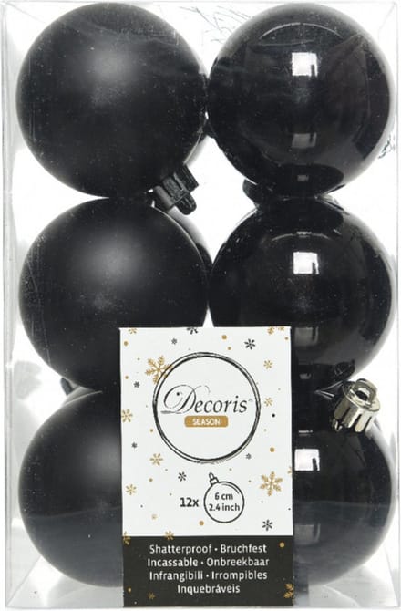 Cosy&Trendy kerstballen - 12 stuks - 6cm - kunststof