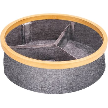 WENKO Bamboe wasmand (rond/3 vakken)