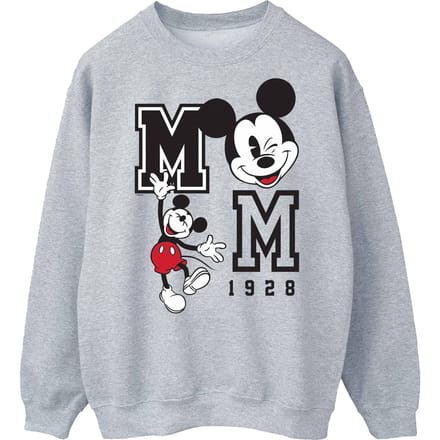 Disney Heren Springen en Knipogen Mickey Mouse Sweatshirt (Sportgrijs)