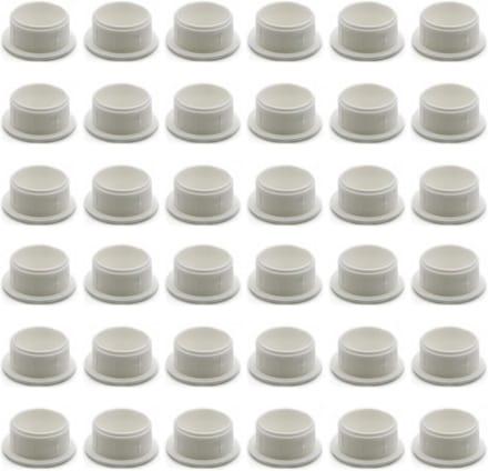36 stuks afdekstoppen in wit | 13 x 8 | boorgat Ø 8 mm