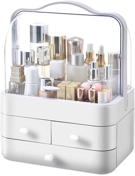 Famanu - Makeup Organizer - Stofdicht Cosmetica Box - Grote Capaciteit - Wit
