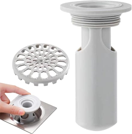 Douche Afvoerplug - Bad Afvoerplug - Geur Blokkeren - Mini Trap Ontwerp - 5.8 x 10.5 cm - Wit