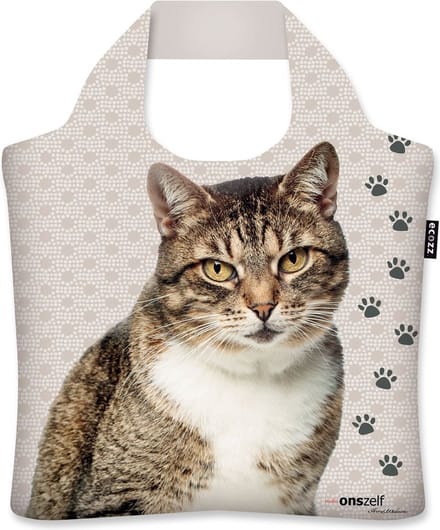 Ecozz tas - Mr. Cat - Studio Onszelf - met rits - 46x41 cm