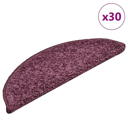 vidaXL Trapmatten 30 st 56x17x3 cm donkerpaars halfrond