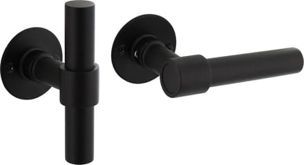 Intersteel Deurkruk L/T-model met rozet 2 mm rvs/zwart