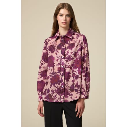 Oltre Floral Pattern Shirt Purple Taglia: 46 | Magliette intime Outlet | Donna | Viola