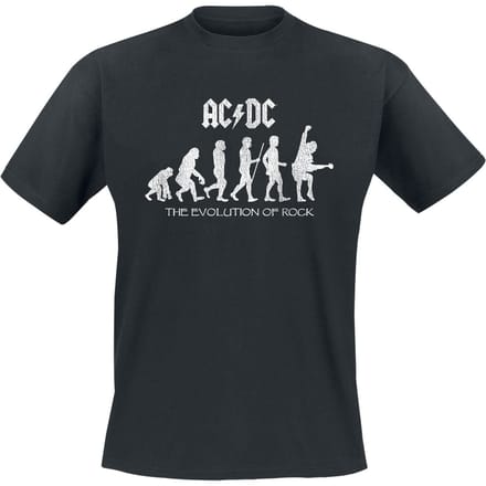 AC/DC T-shirt - Evolution Of Rock - S tot 5XL - zwart