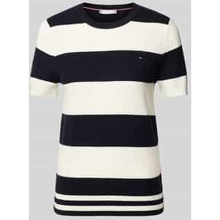Gebreid shirt met logostitching, model 'RUGBY'