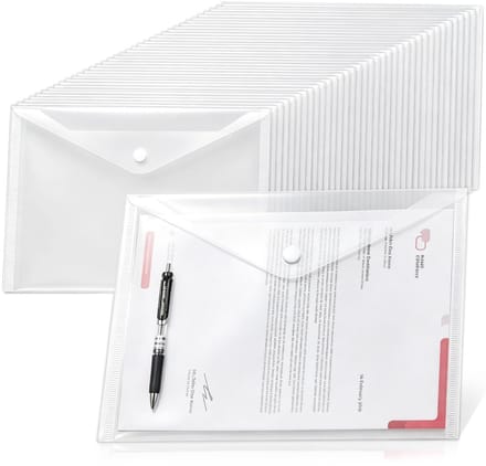 Dailygoods - Documententas A4, 35 Stuks, Waterdichte Transparante Mappen