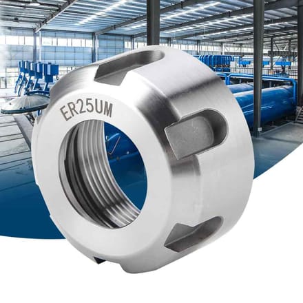 1 stuks ER25UM dynamische balanceringsmoer Metalen spantangmoer Spanhoudermoer Draaibank(Wit M32*1.5)