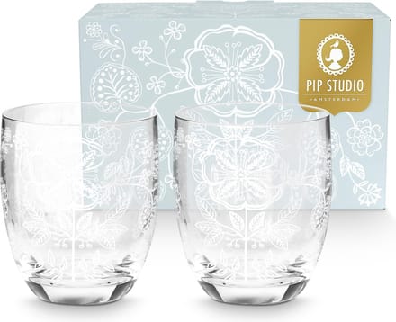 Pip Studio White Flower Set of 2 glazen - 280ml