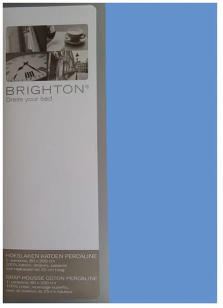 Brighton Hoeslaken - 100% Perkal Katoen - 90x200 cm - Blauw
