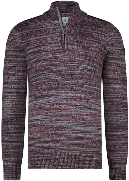 State Of Art Half Zip Trui Melange Bordeaux - Maat 3XL - Heren - Pullovers