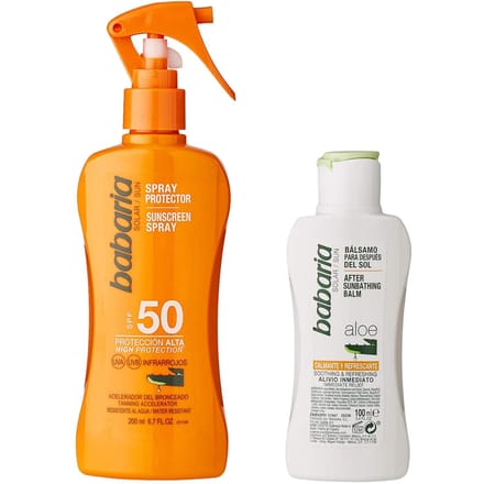 Babaria Aloë Zonnebrand Spray SPF50 200ml + After Sun 100ml