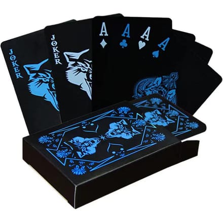 Zwarte Waterdichte Plastic PVC Speelkaarten Sets Wolf Klassieke Magische Trucs Poker Creatief Cadeau black