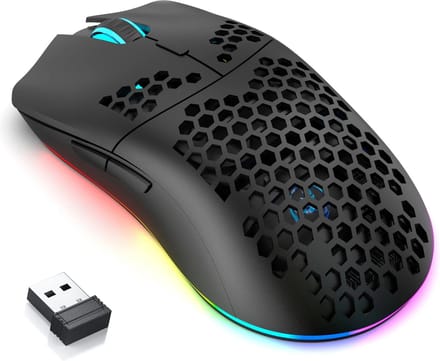 ElementKey HK2 Gaming 2.4 USB Muis - RGB-Licht 1600DPI - 7-knoppen - Honeycomb Style – Zwart