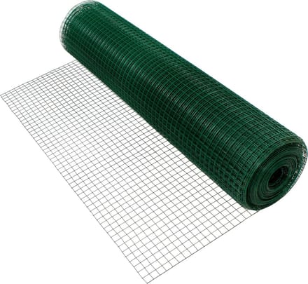 ECD Germany Volièregaas 1mx10m Maaswijdte 19x19mm Draaddikte 1,05mm Groen Staal Gegalvaniseerd Draadnetwerk 4-Hoekige Draadomheining Robuust Gelast Draadnetwerk Omheining Konijnendraad Konijnendraad