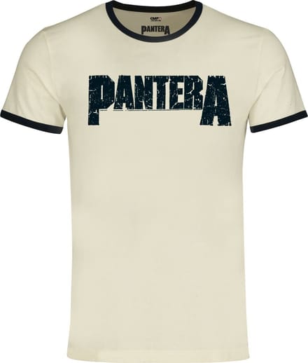 Pantera Logo - Ringer Shirt Heren T-shirt - gebroken wit - XL