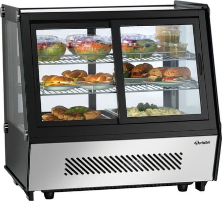 Bartscher Koelvitrine - 120L - Convectiekoeling - Zwart/RVS - LED - 710x568x686mm