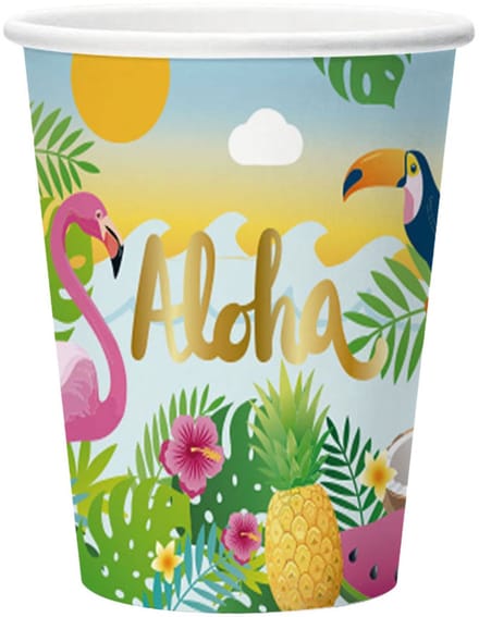 Globos Aloha Paper Cups 210ml - 8 pcs.