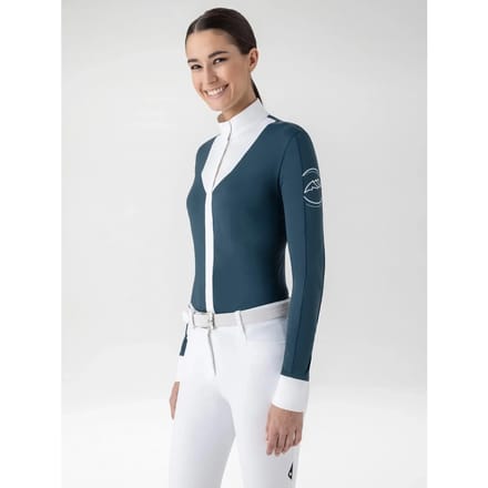 Dames wedstrijdpolo met lange mouwen Equiline Estock