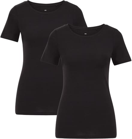 WE Fashion Dames T-shirt van katoenmix, 2-pack