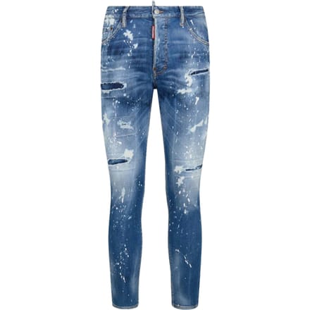 Dsquared2 Cool Guy Jean Versterkte Gescheurde Blauwe Jeans