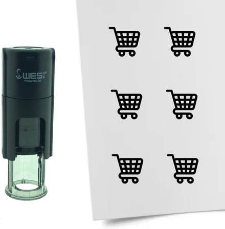 CombiCraft Stempel Winkelwagen 10mm rond - zwarte inkt