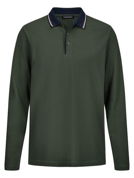 Poloshirt lange mouwen Van Louis Sayn groen
