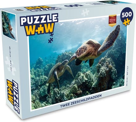 Puzzel Twee zeeschildpadden - Legpuzzel - Puzzel 500 stukjes