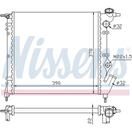 Radiator, motorkoeling NISSENS 63929
