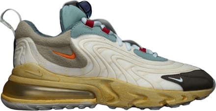 Travis Scott x Nike Air Max 270 React ENG Cactus Trails Unisex Sneakers Crème Lichtcrème Donkerhazelnoot CT2864-200 36
