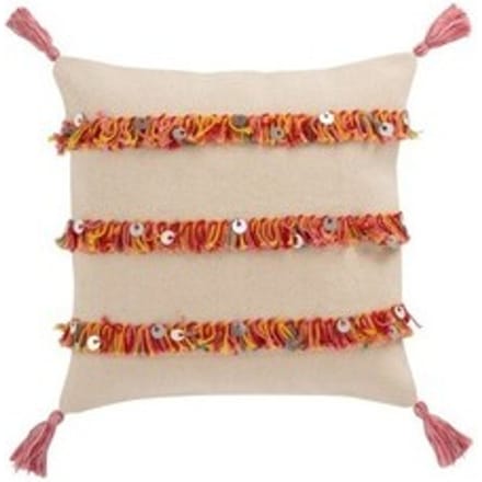 Kussens J-line COUSSIN 3RANG FRAN COT BEI/MIX (45x45x3cm)