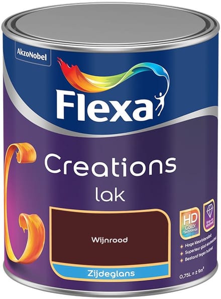 Flexa - Creations Lak Zijdeglans - Wijnrood - Mengverf - 750 Ml