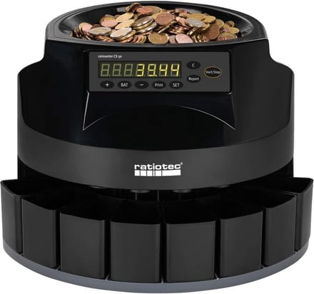 Munttelmachine - Geldteller - Muntgeld Sorteren - Optel en Bundelfunctie - 200 munten/min - Zwart