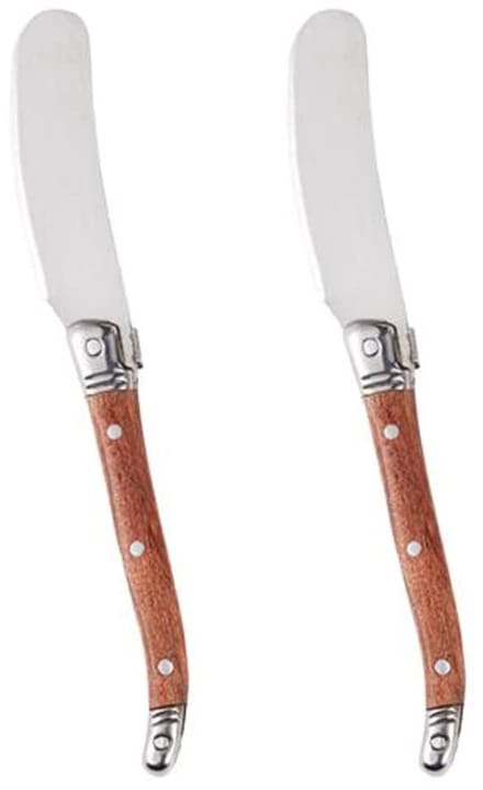 Botermes RVS Boterspreider Mes Kaas en Boter Spreader met Houten Handvat voor Boter Kaas Cake Jam Dessert Pack van 2