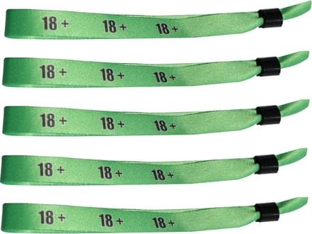 CombiCraft Textiel Polsbandjes 18+ Groen - 100 stuks