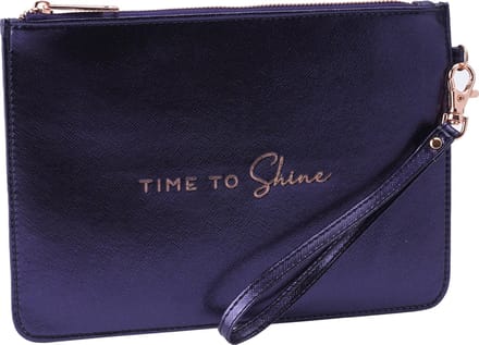 CGB Giftware Willow & Rose WR Metallic midnight Blue “Time to Shine” Beauty Bag