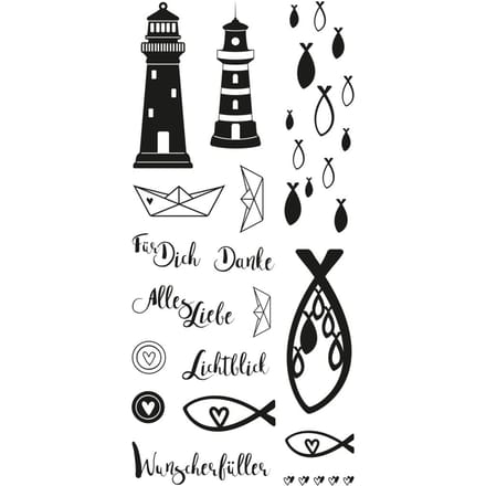 Clear Stamps "Vuurtoren, vis & co"