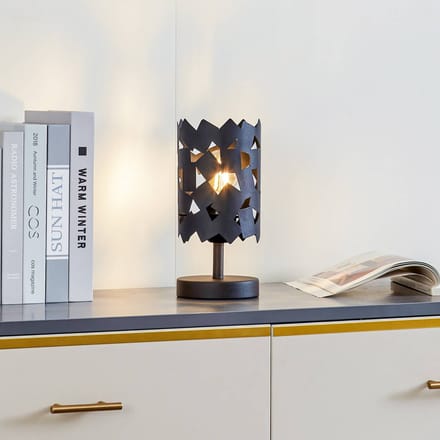 Lucande - Tafellamp - 1licht - IJzer, metaal - H: 25 cm - E27 - zwart