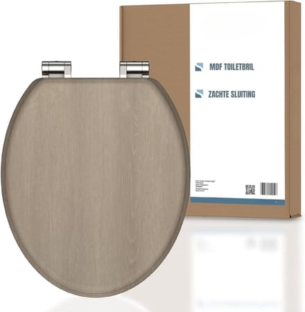 SCH® WC Bril met Print - WC Bril -Bruin - ‎44cm x 38cm x 3cm