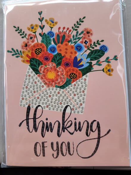 Diamond painting dubbelle Wenskaart - Thinking of you