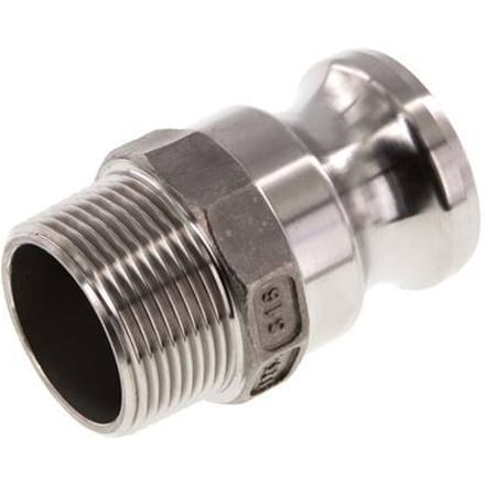 Camlock DN 32 (1 1/4'') Koppeling RvsR 1 1/4'' met buitendraad Type F MIL-C-27487
