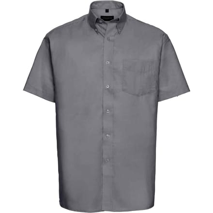 Russell Collection Heren Oxford Formeel Shirt (Zilver)