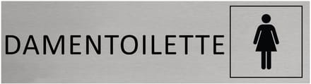 CombiCraft Aluminium Deurbordje "Damentoilette" 165x45mm met tape