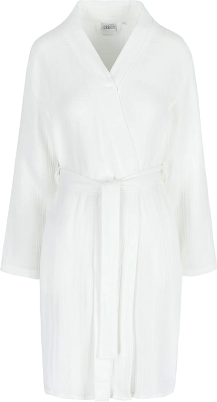 Casilin Crinkly Badjas Dames - Tetra katoen en bamboe - Maat S - Wit