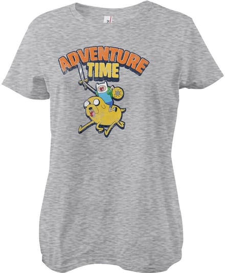 Adventure Time Washed Girly Tee dames-T-shirt, heathergrijs