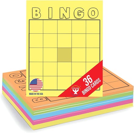 Bingo Kaarten - Speelkaarten - Klassespel - Draagbaar - 7.5 x 8.75 inch - Meerkleurig